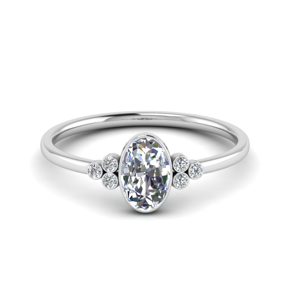 Bezel set sale moissanite ring