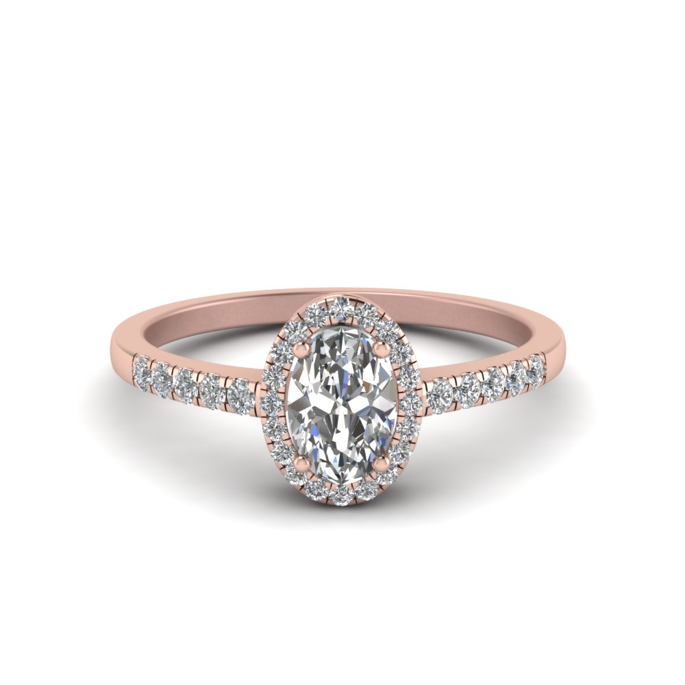 rose gold halo oval engagement rings