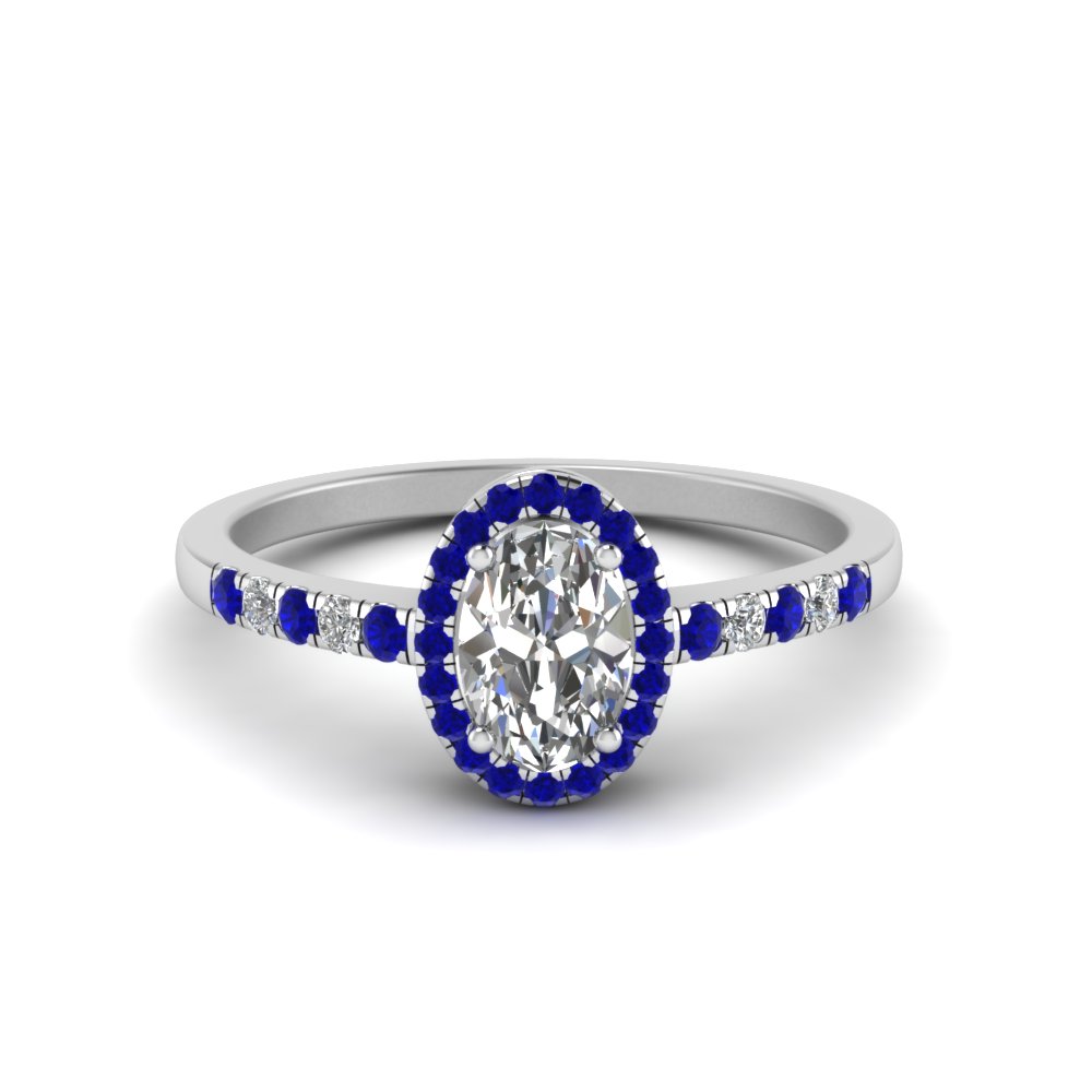 Oval sapphire halo ring hotsell