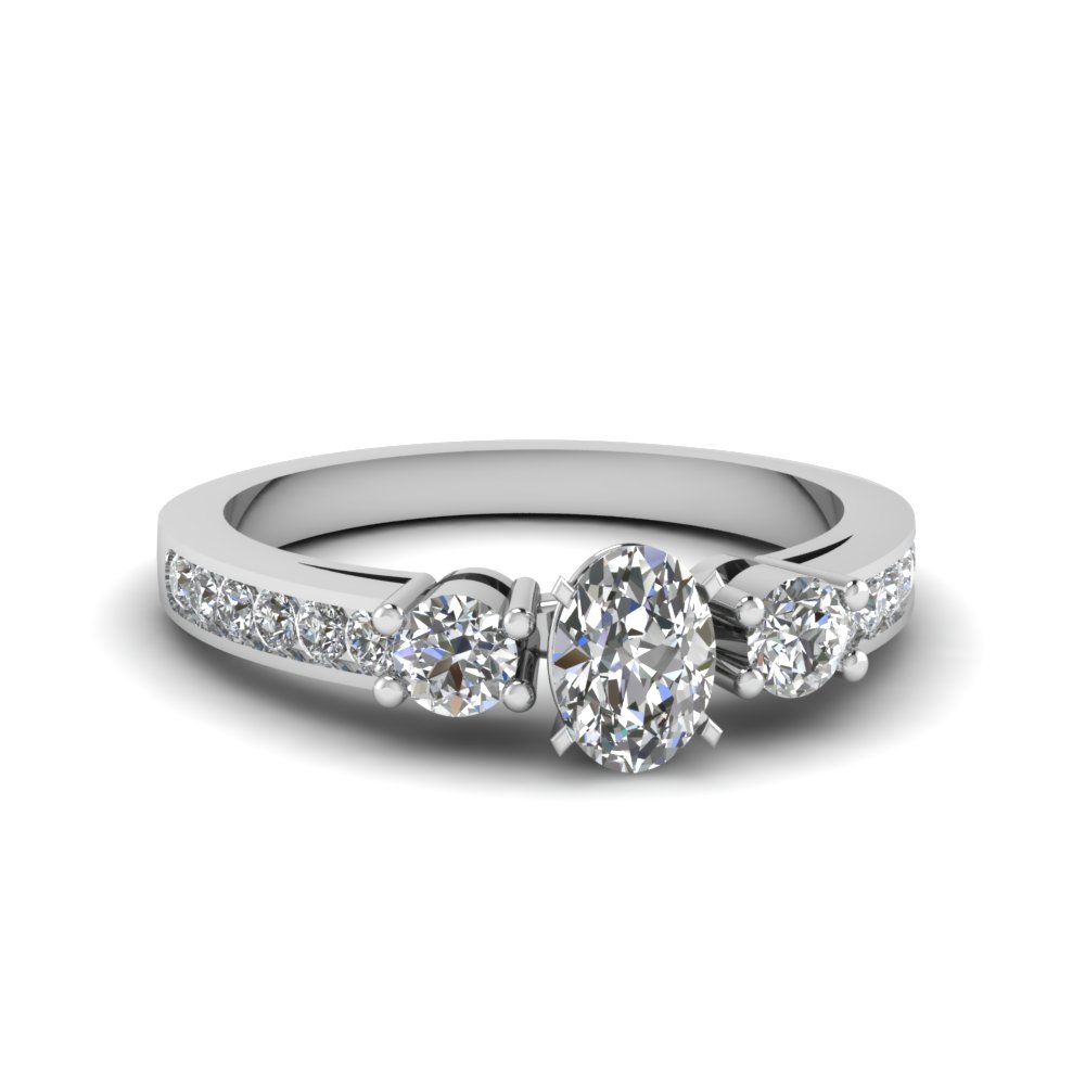 Oval Diamond Anniversary Rings