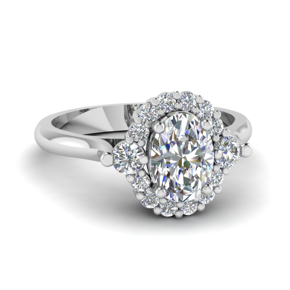 oval cut halo diamond engagement ring