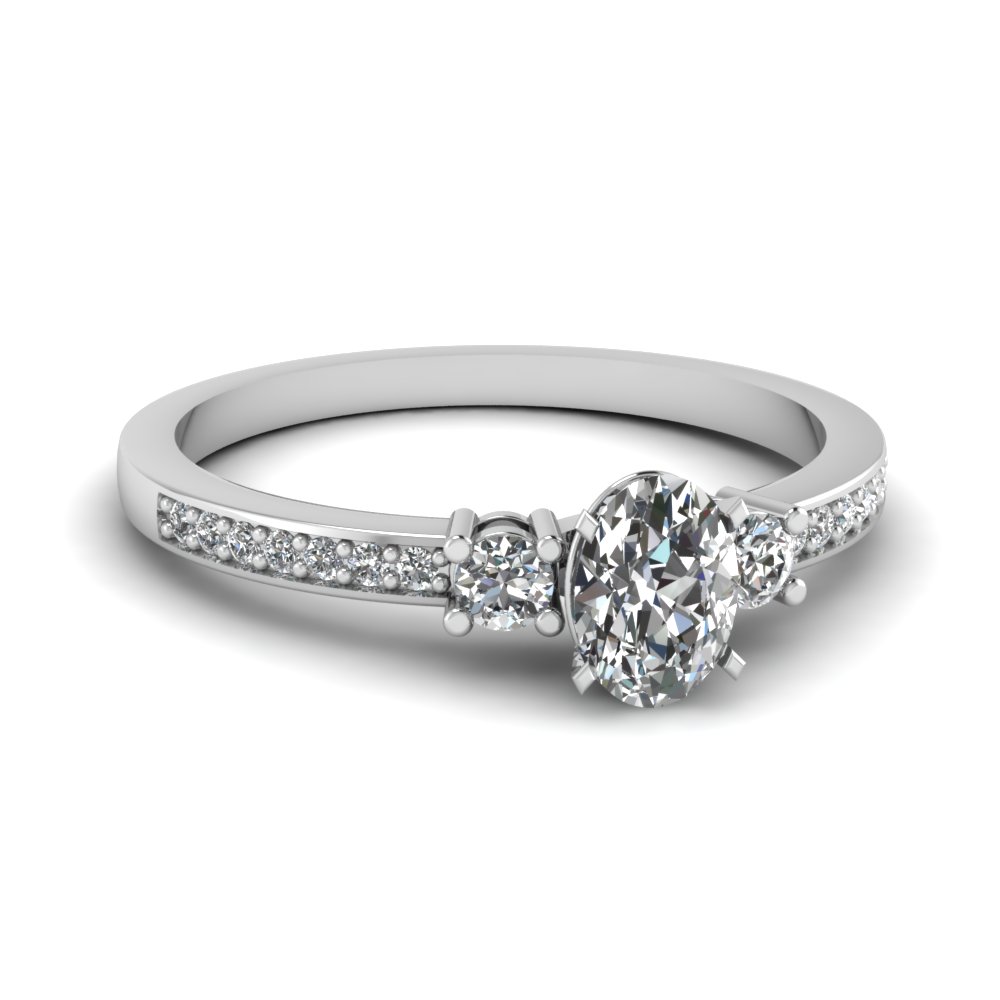 1/2 Karat Oval Shaped Engagement Rings