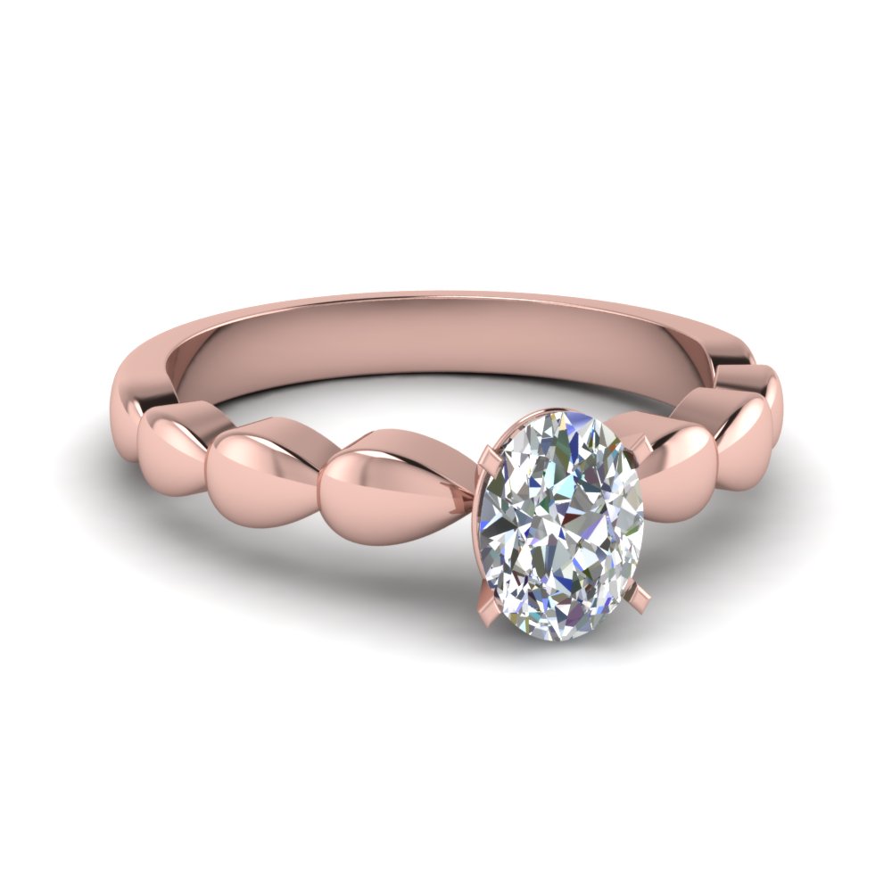 Rose Gold Oval Shaped Solitaire Rings