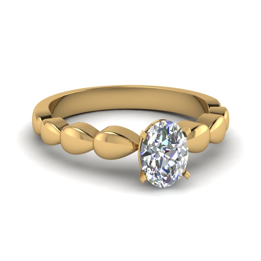 Oval Shaped Gold Solitaire Rings