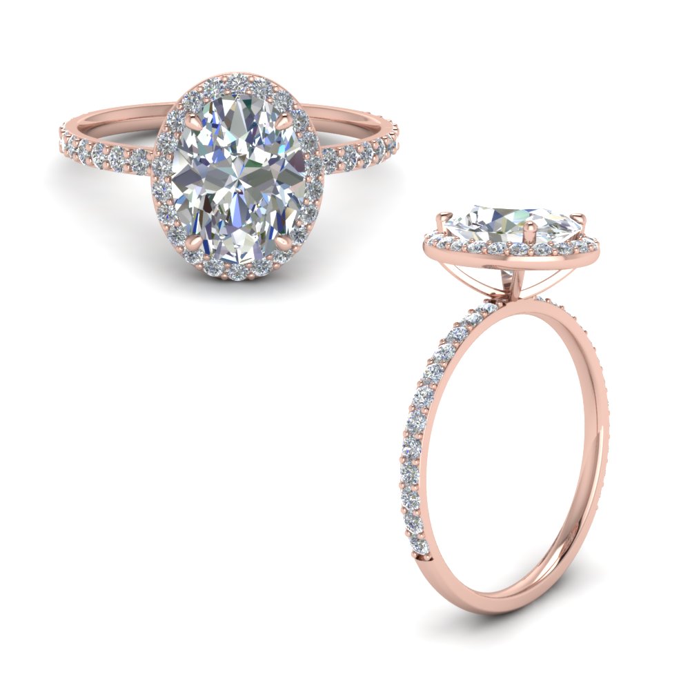 Real Diamond Engagement Ring 1.10 Carat E VS2 Oval Shape 14k Rose Gold