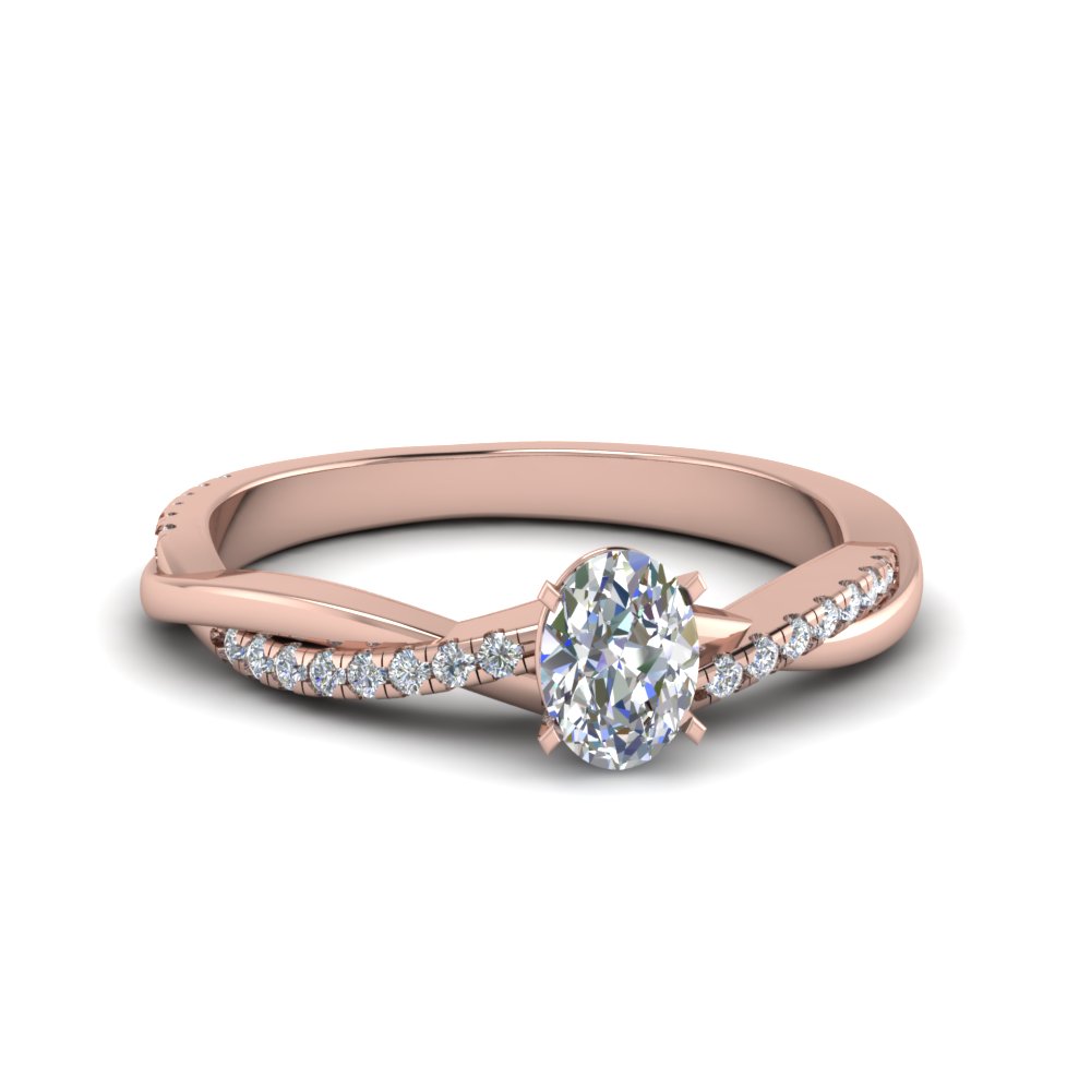 Oval Diamond Ring With Pave Setting