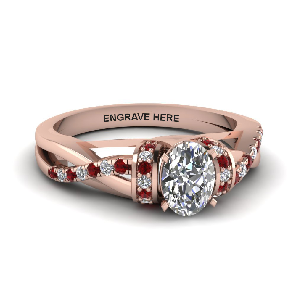 Oval Shaped Personalized Split Ring
