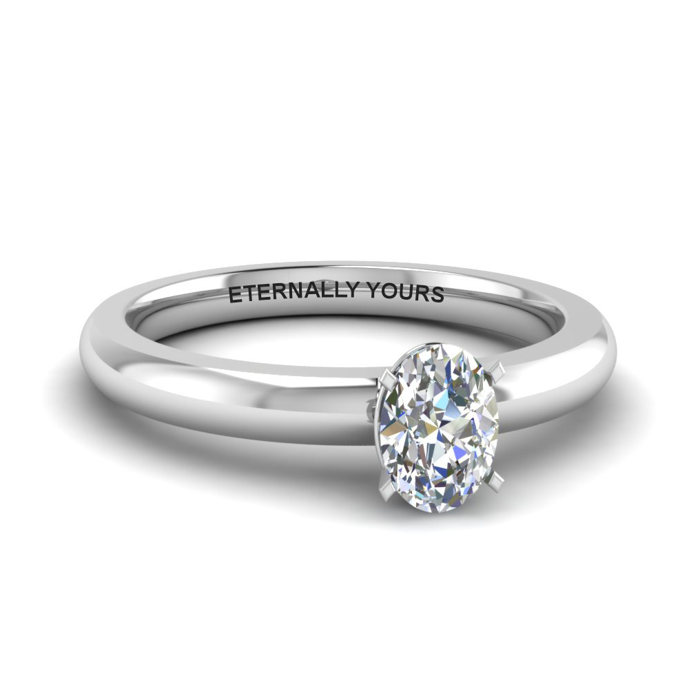 Oval Cut Solitaire Diamond Rings