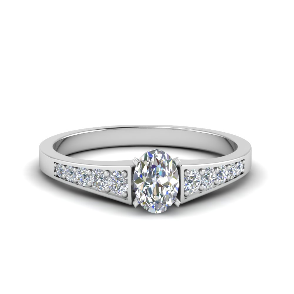 Oval Cut Womens Petite Engagement Rings