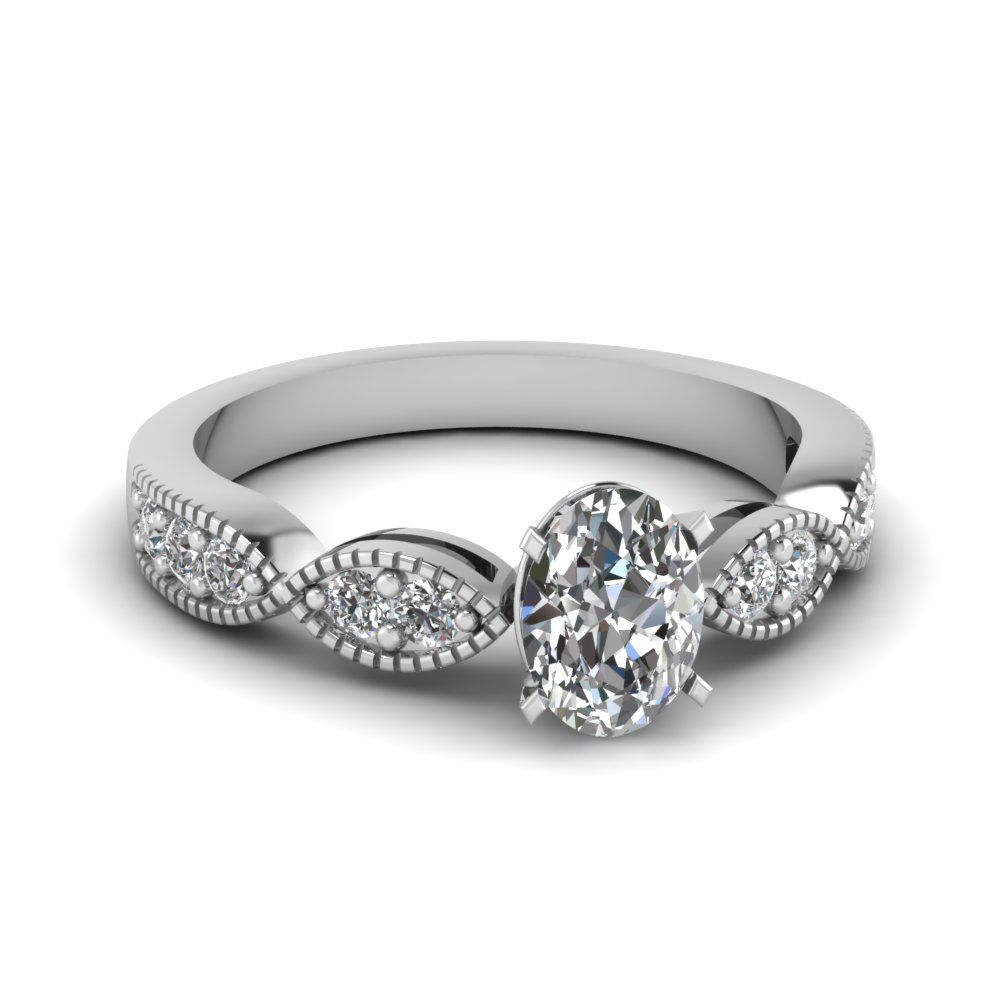 Petite Milgrain Diamond Ring