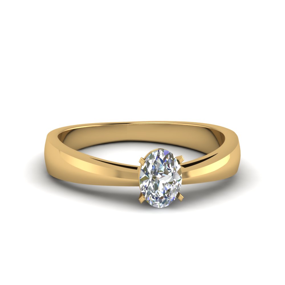 Oval Shaped Diamond Solitaire Rings