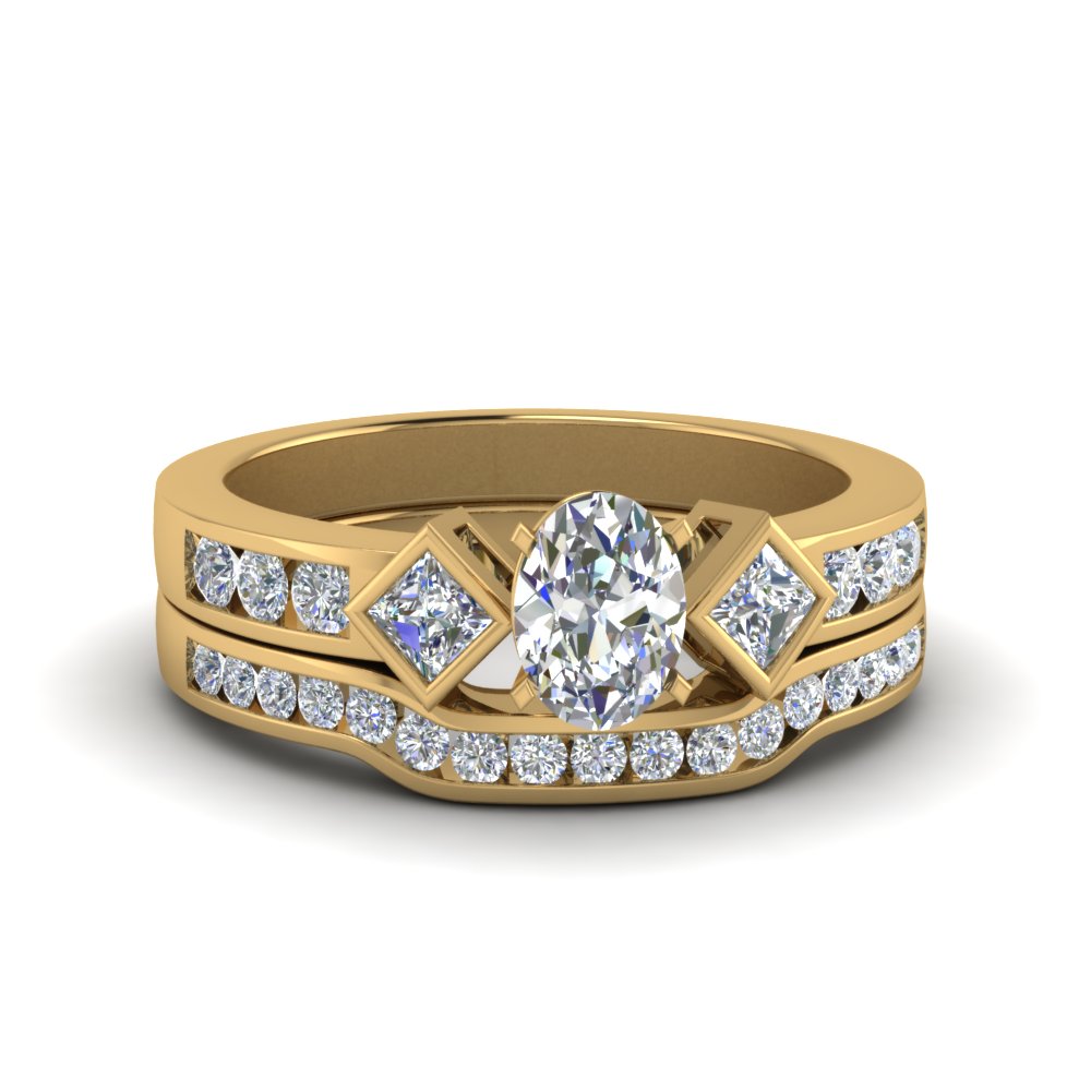 Channel Set Diamond Ring With Band