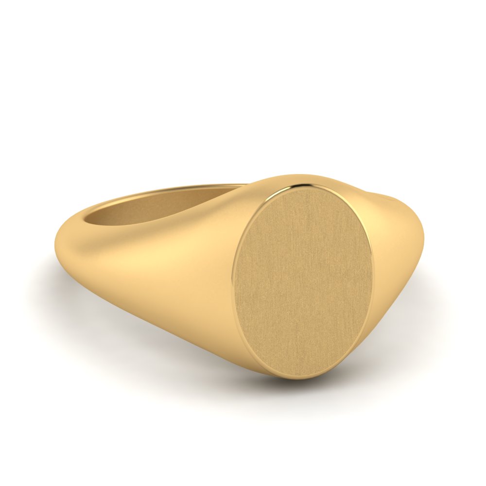 oval signet pinky yellow gold wedding ring FDW5758 NL YG T