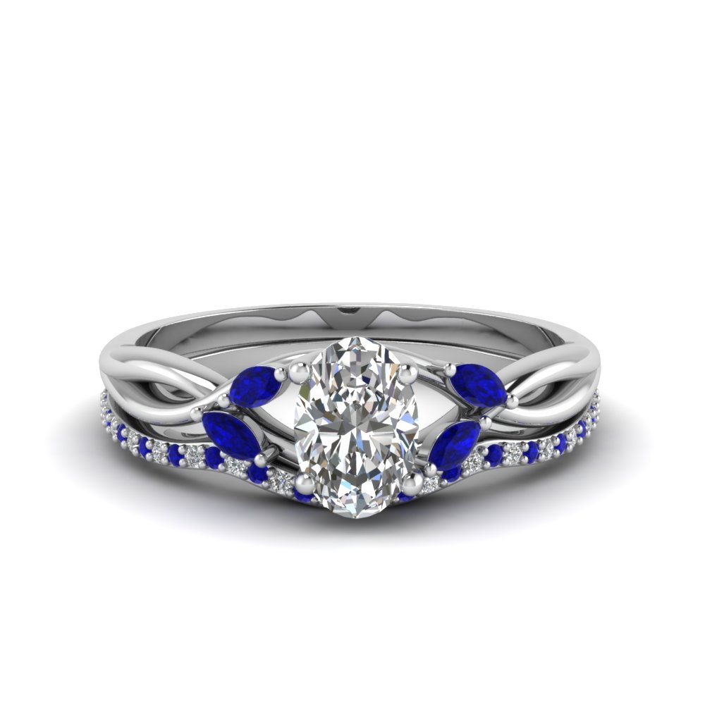 Diamond and sapphire on sale wedding ring set