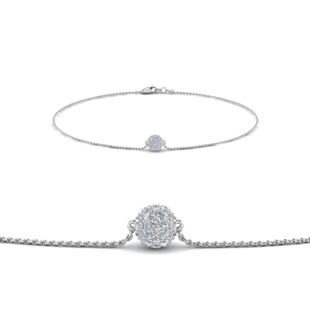 Pave Ball Diamond Chain Bracelet