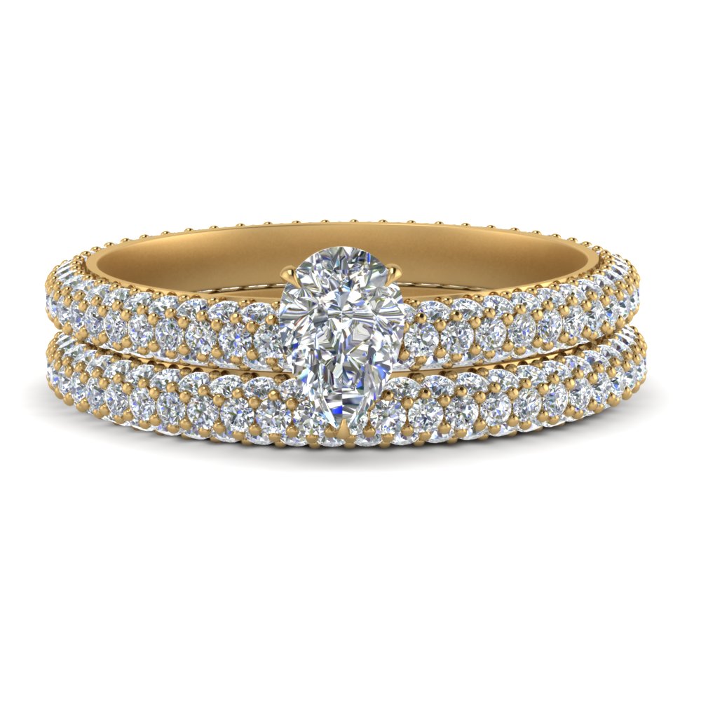 Affordable Pear Diamond Ring Set