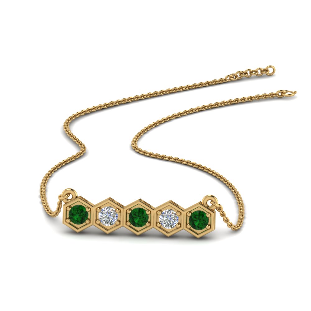 pave-hexagon-diamond-necklace-with-emerald-in-FDPD86609GEMGR-NL-YG