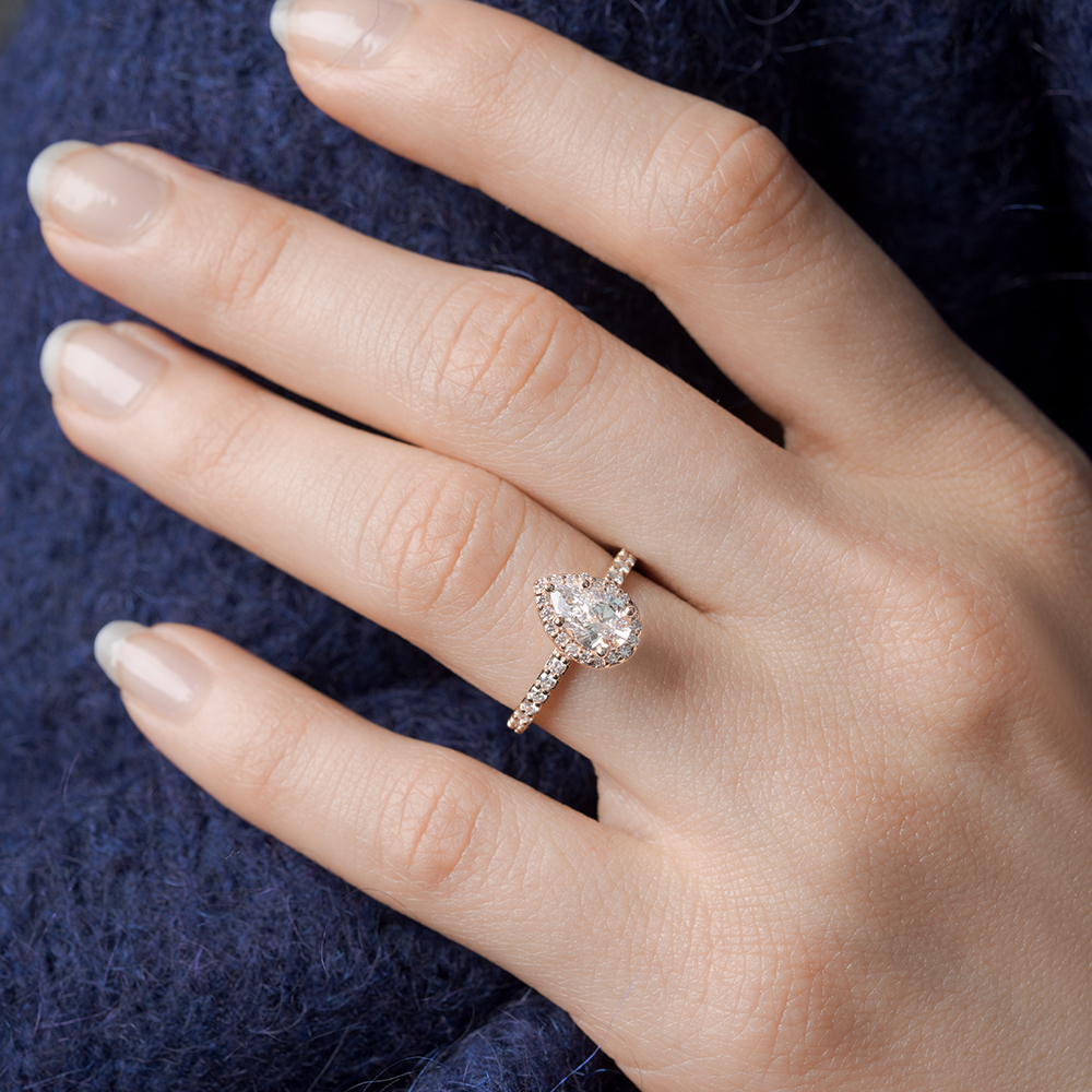 Pear Diamond Ring Gold Discount, 59% OFF | campingcanyelles.com