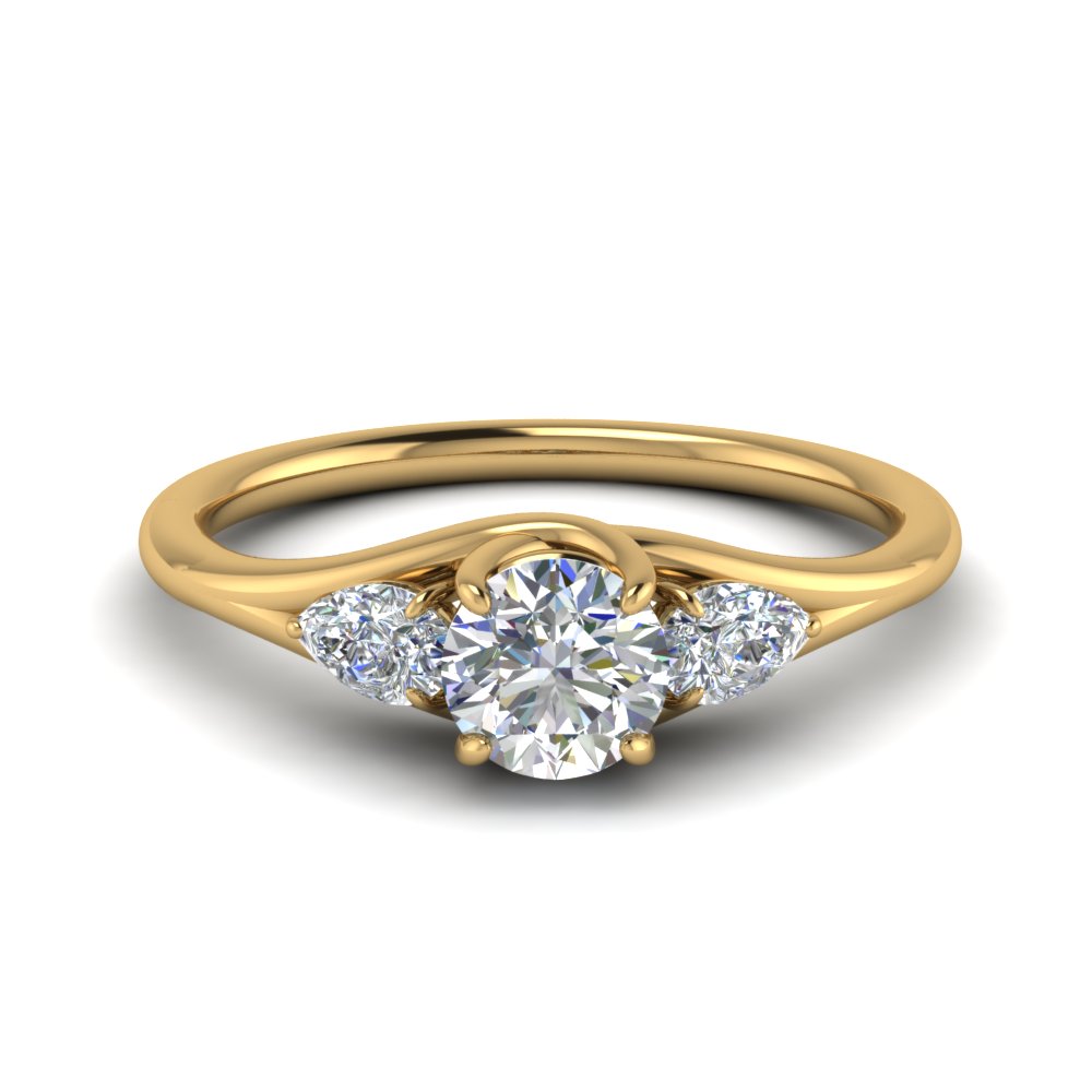 pear-man-made-three-stone-round-lab diamond-ring-in-FD8607ROR-NL-YG