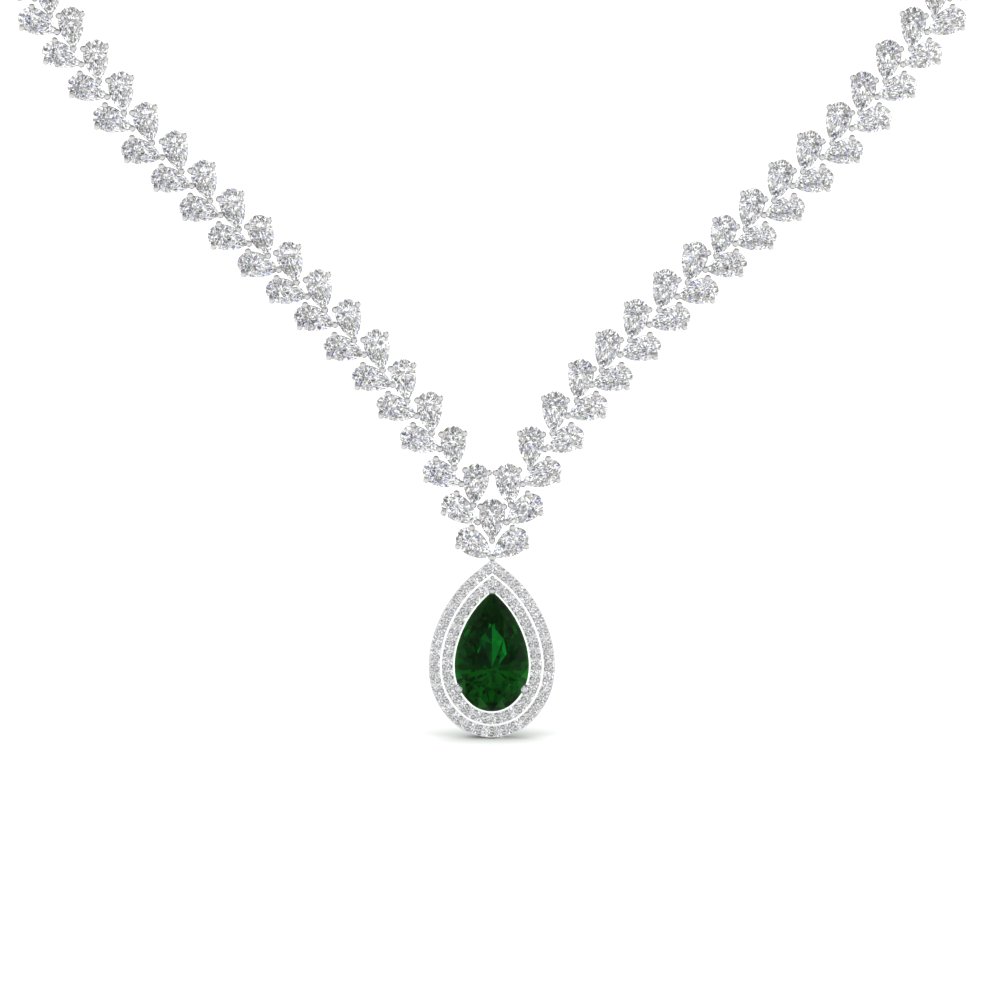 American Diamond Green stone Necklace set