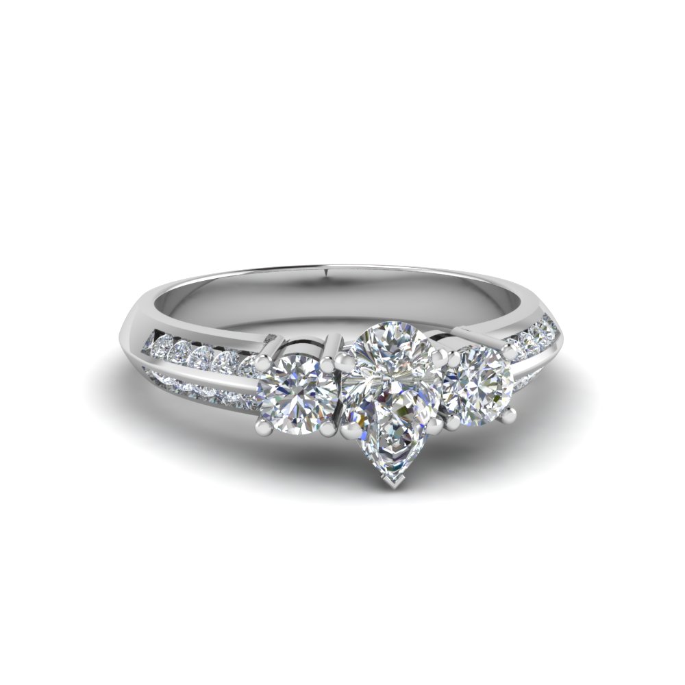 3 Stone Channel Accent Diamond Ring