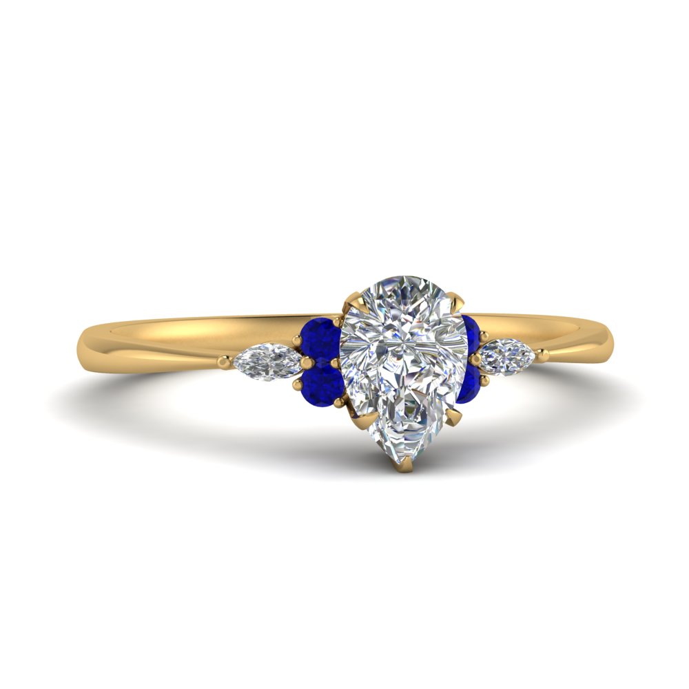 marquise diamond with sapphire side stones