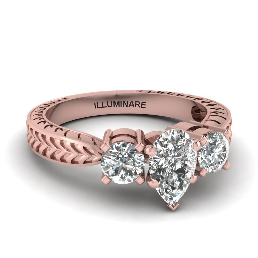 Three Stone Diamond Wedding Rings
