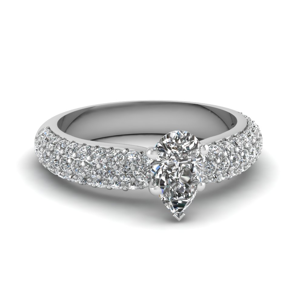 1 Carat Pear Shaped Diamond Ring For Her