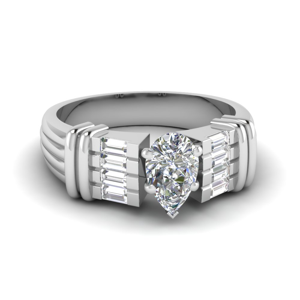 Pear Shaped Modern Vintage Engagement Ring