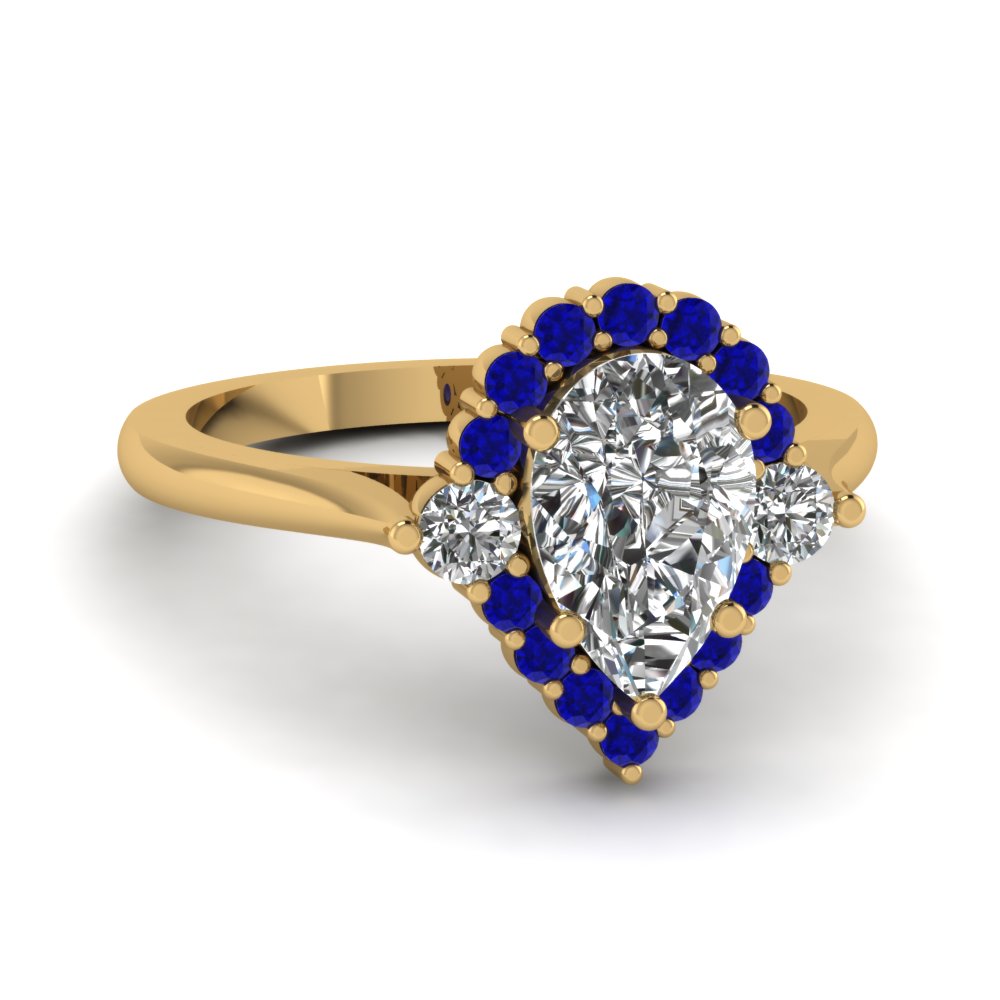 yellow gold teardrop ring