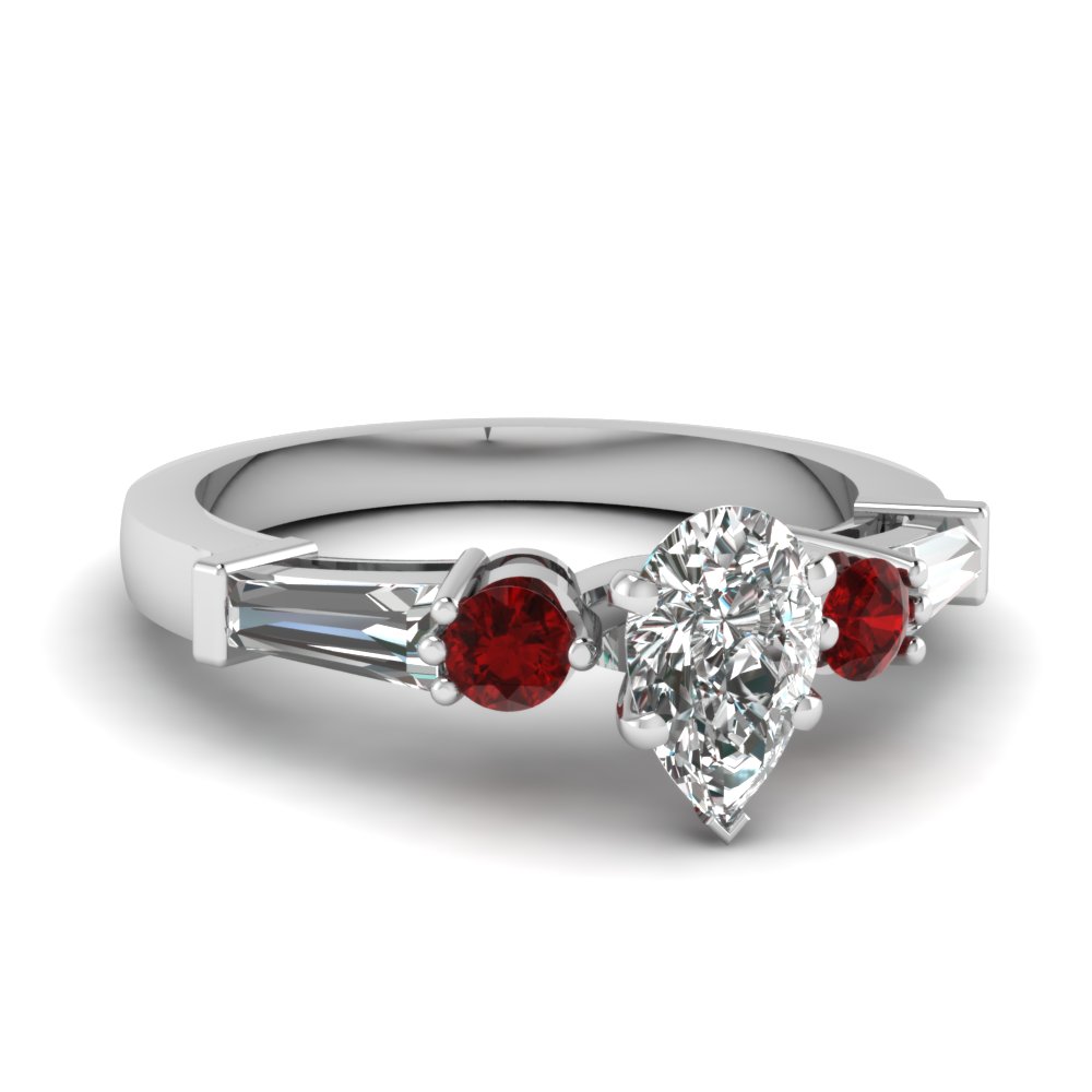 5 Stone Ruby Engagement Ring