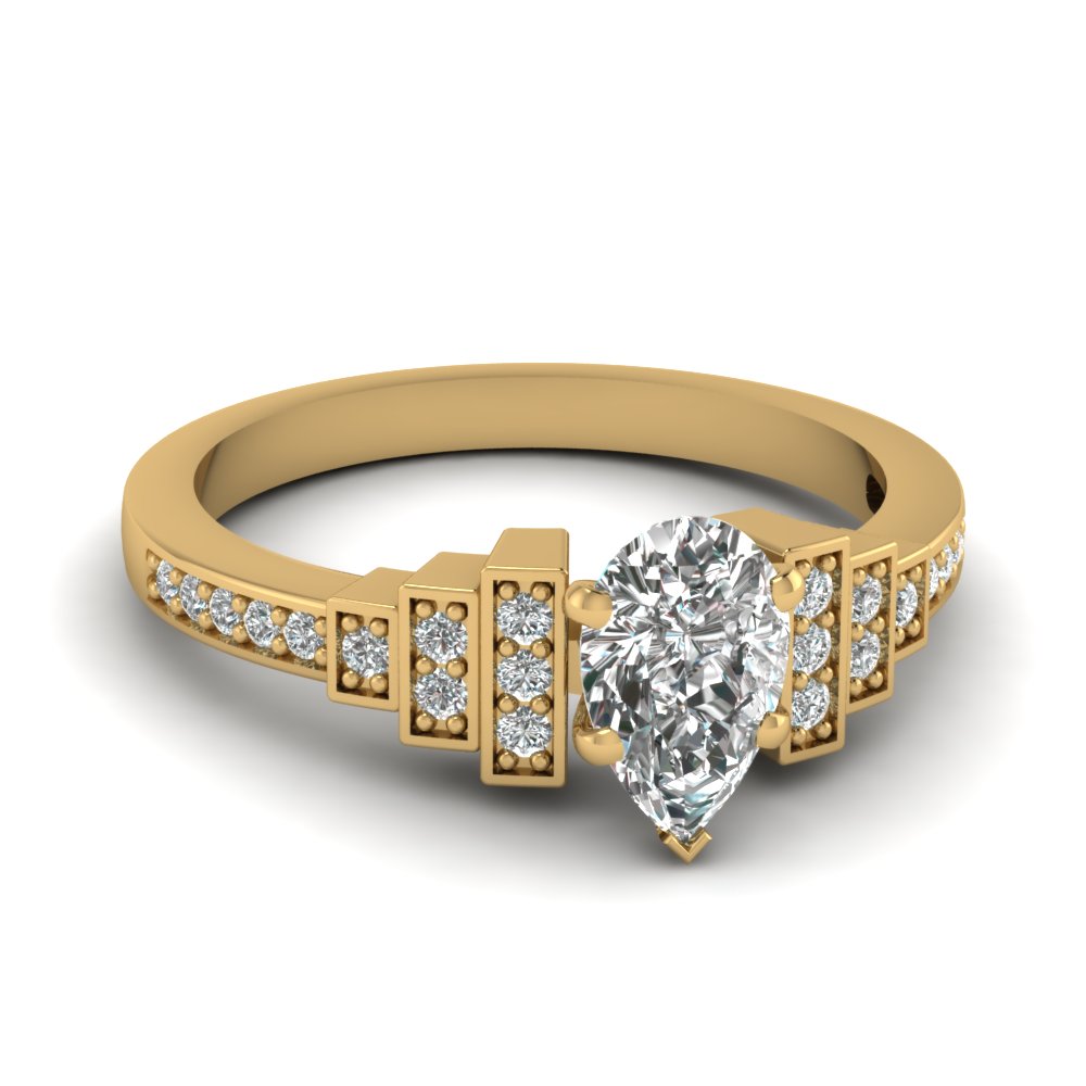 0.50 Ct. Pear Shaped Diamond Women Engagement Ring