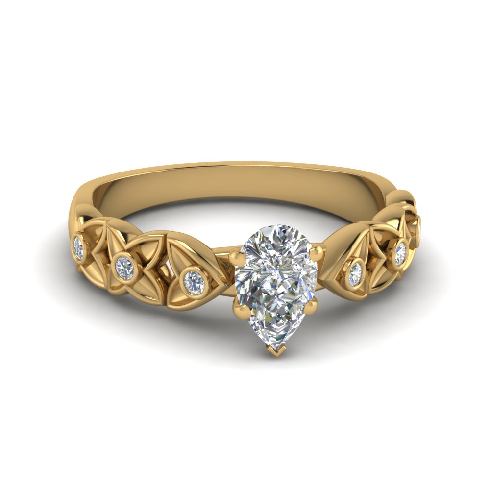 Pear Diamond Engagement Ring 1/2 Carat