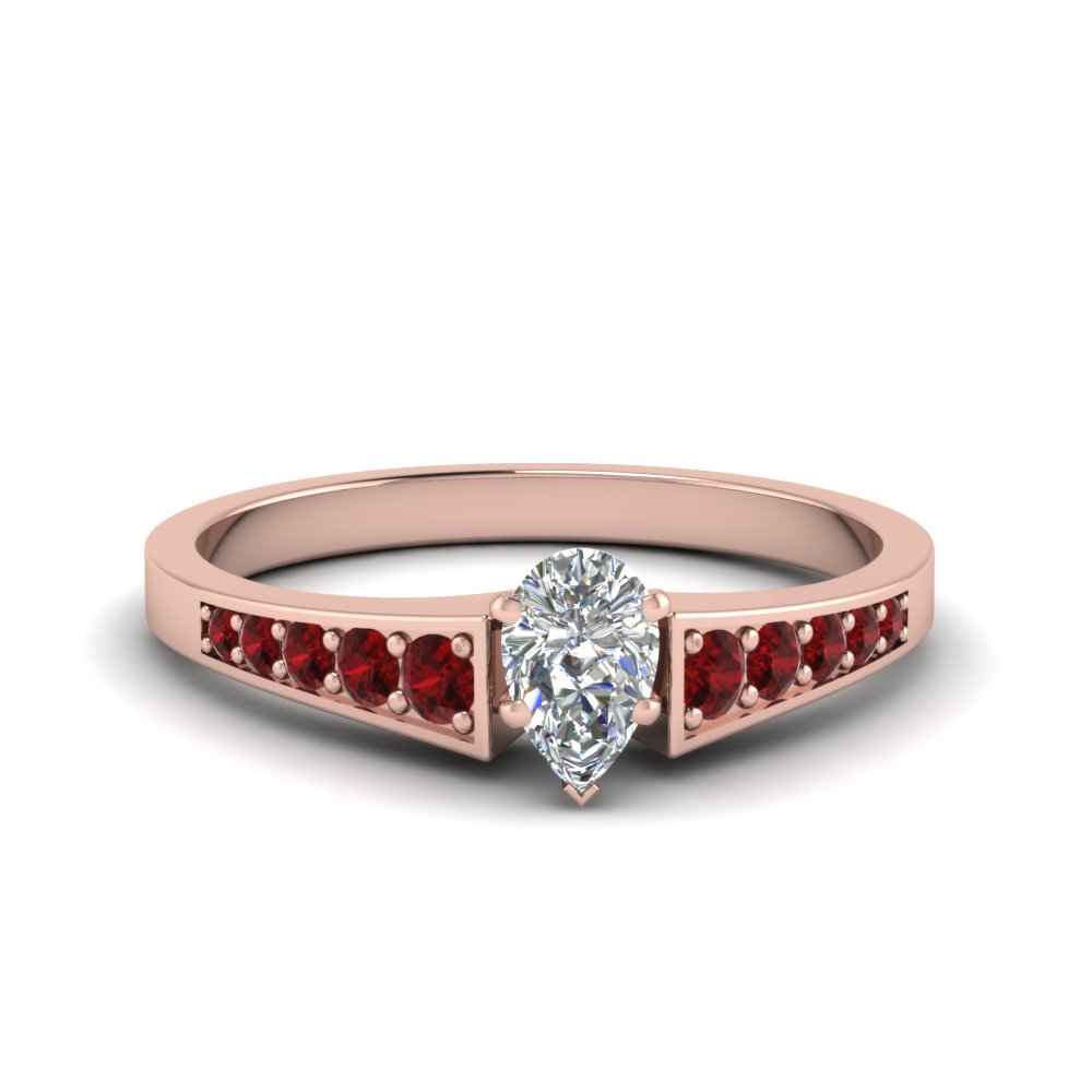 Pear Shaped Rose Gold Engagement Rings