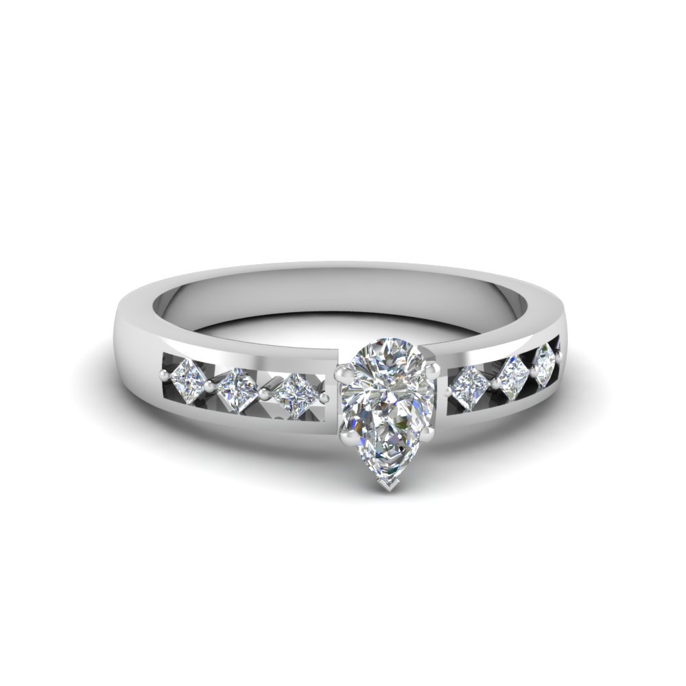 Pear Shaped Platinum Engagement Rings