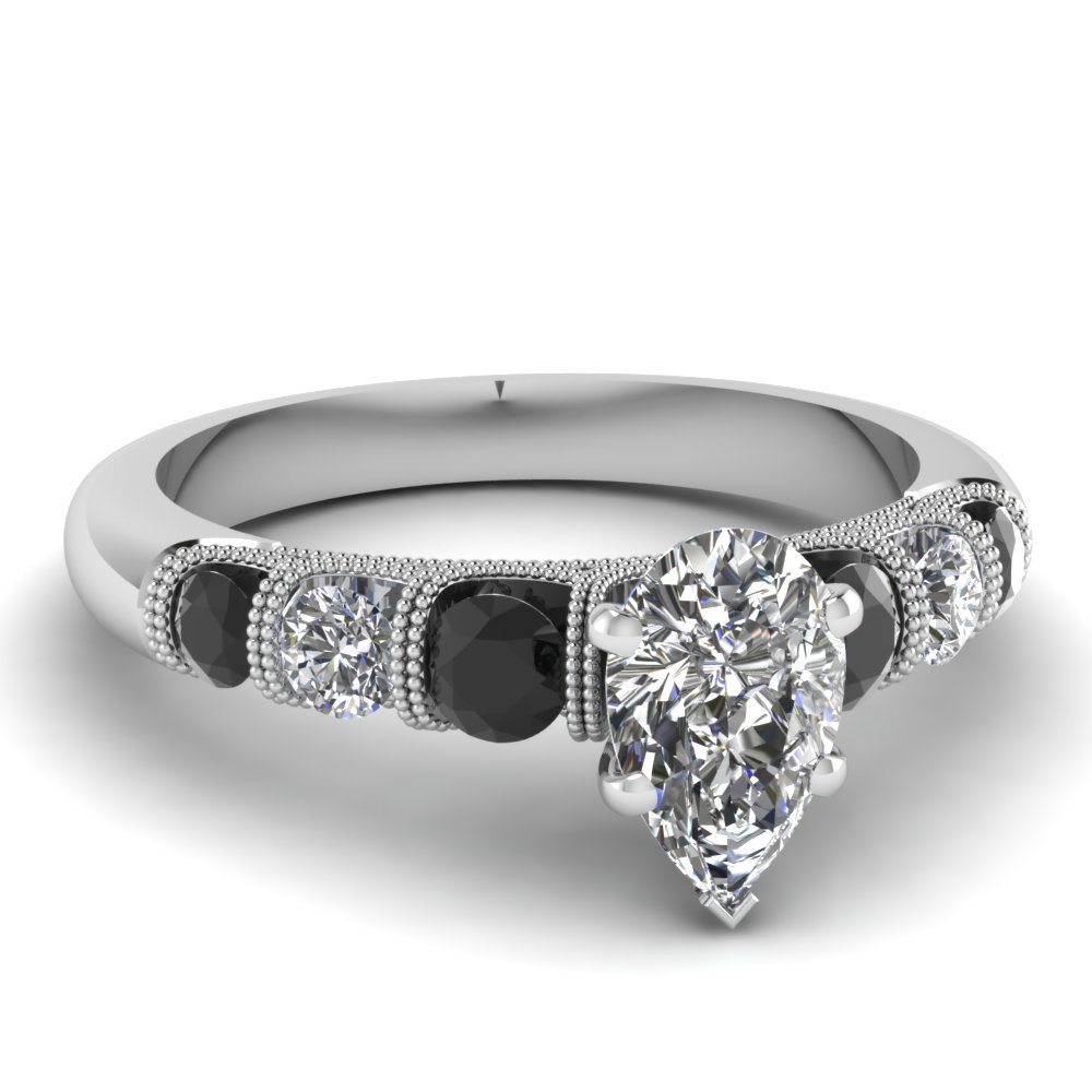 Black Diamond Vintage Engagement Rings | Fascinating Diamonds