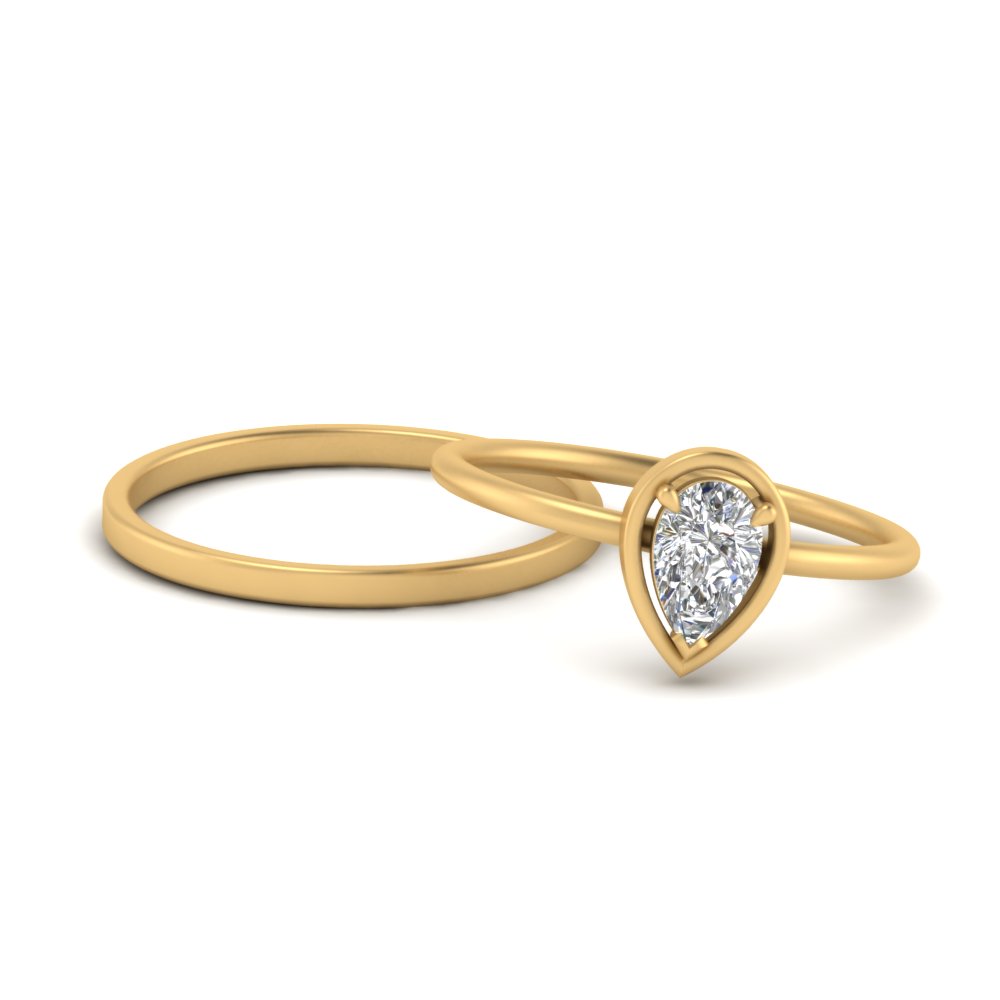 Details about   14k Yellow Gold over 925 sterling silver 1ct Yellow Pear Solitaire Ring Band CZ