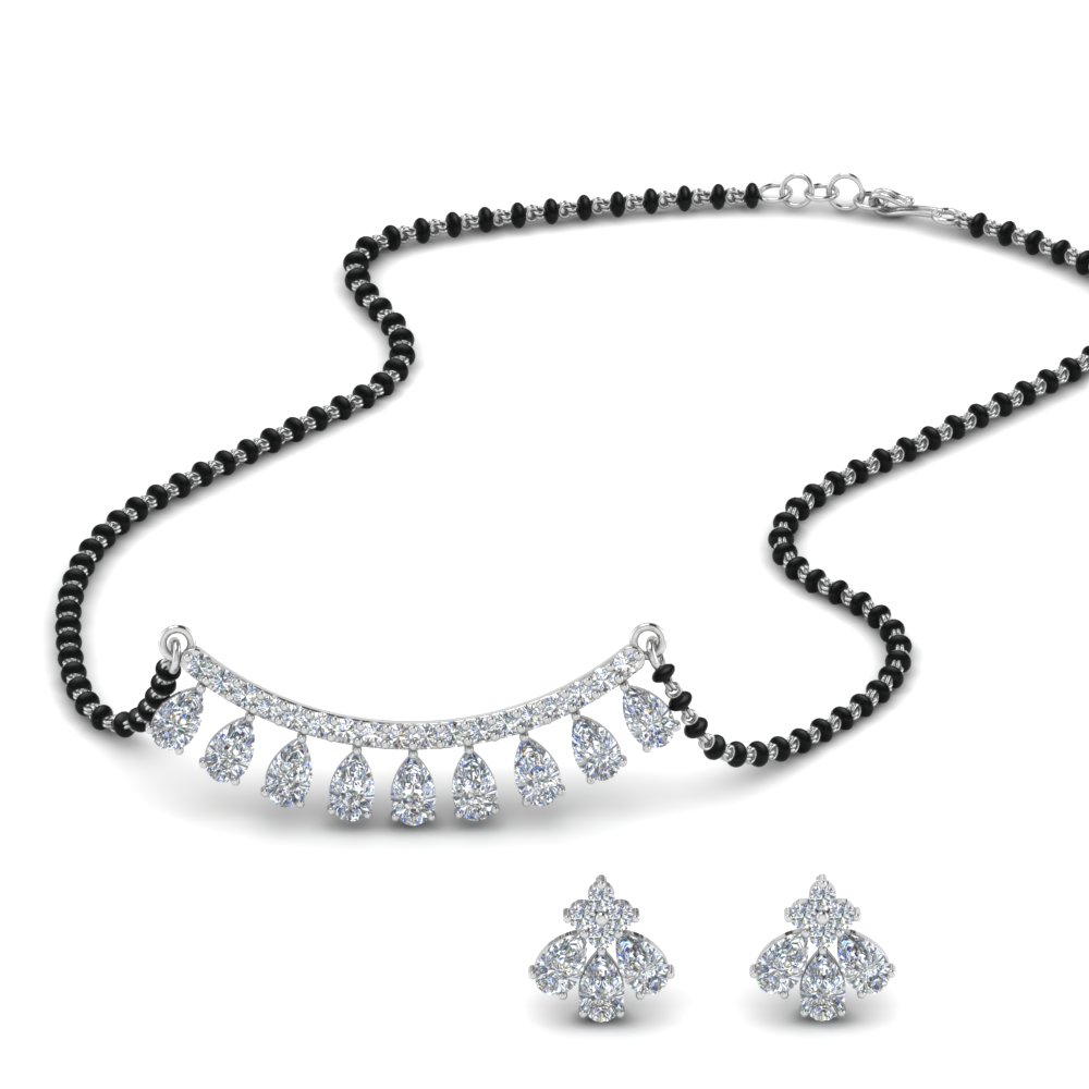 real diamond mangalsutra with earrings