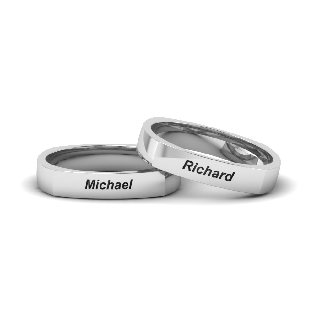 Personalized Gay  Wedding  Rings  In 14K Rose Gold  