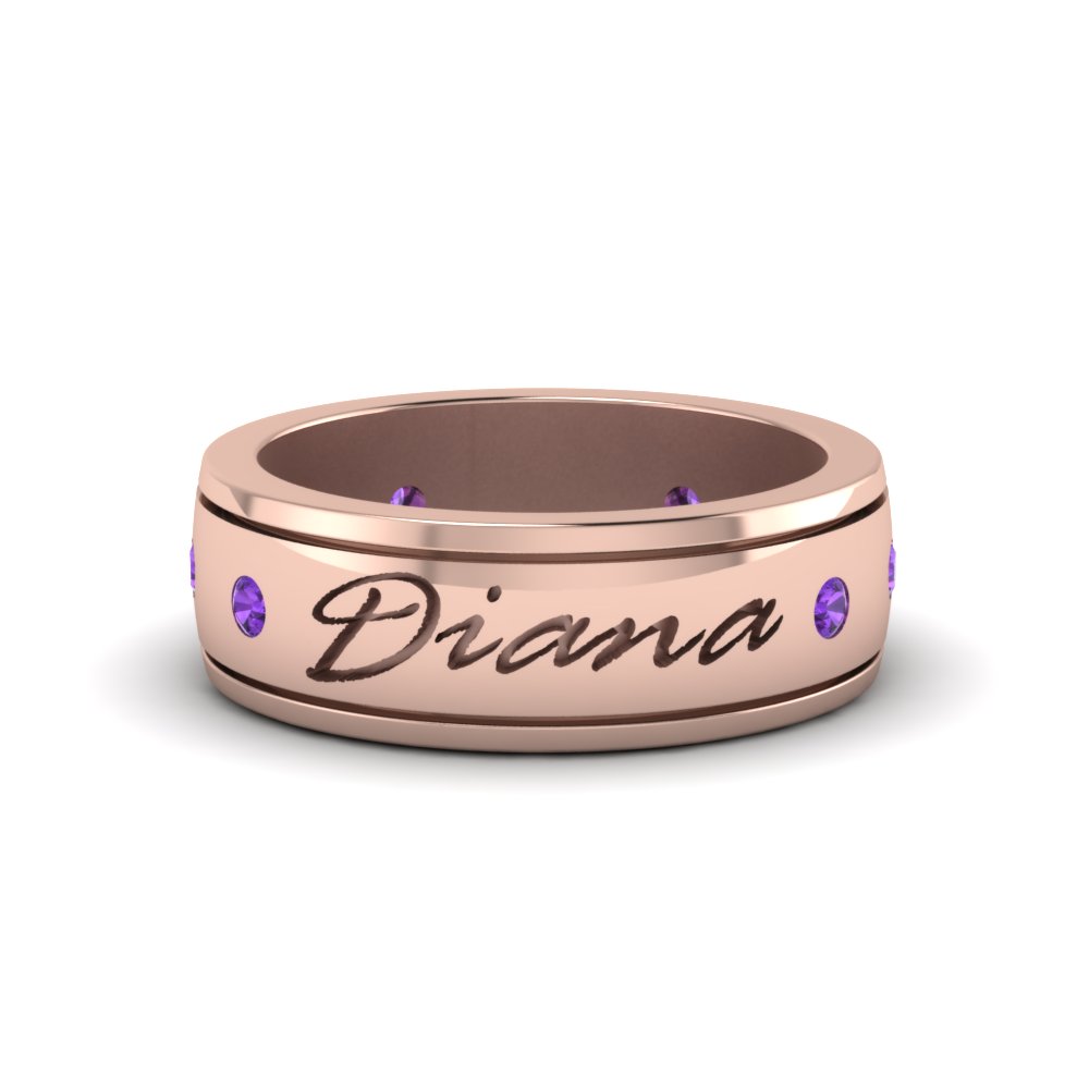 Personalized Mens Purple Topaz Band