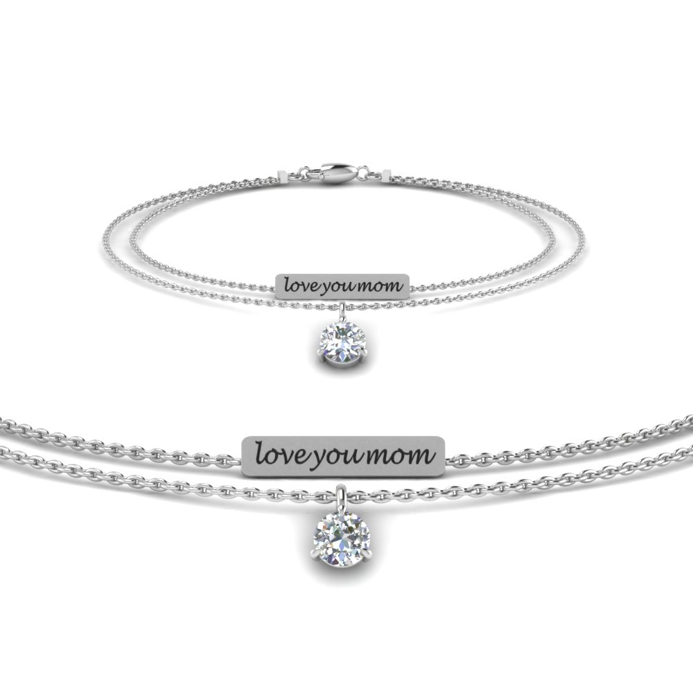 personalized mom diamond bracelet in FDBRC8683MD NL WG
