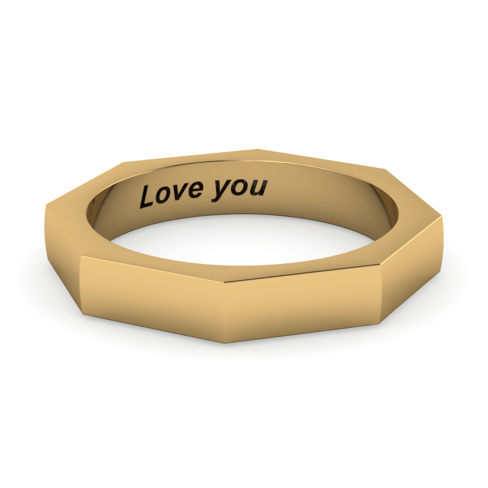 personalized promise ring for men in 14K yellow gold FD120421B NL YG
