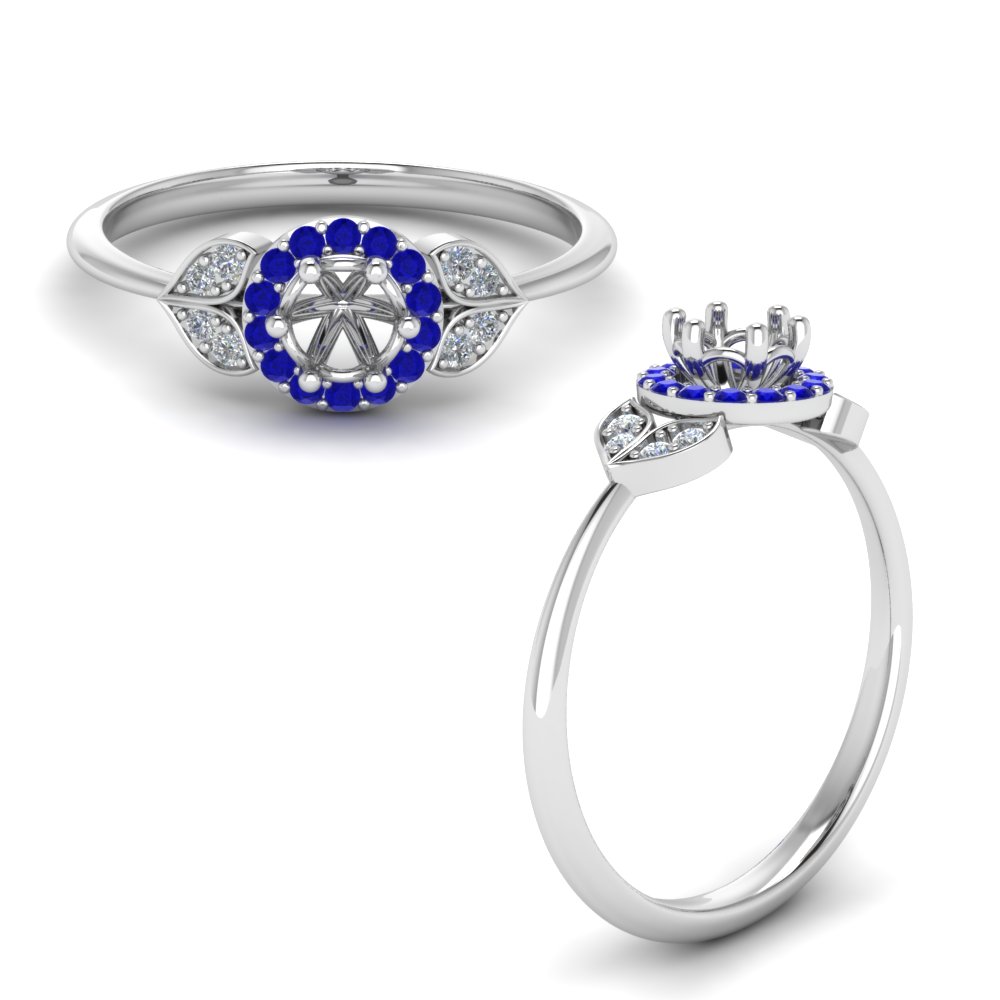 Petal Diamond & Sapphire Ring Setting