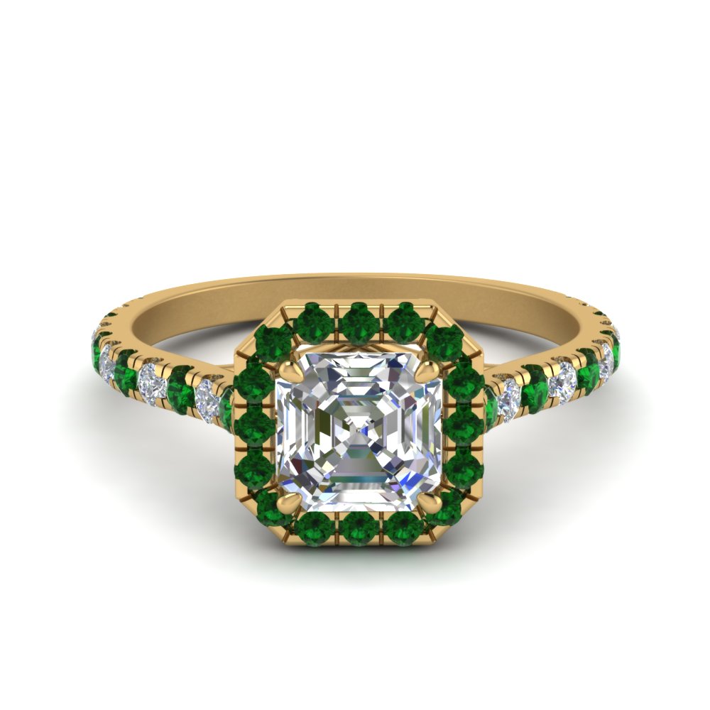 Petite Asscher Cut Emerald Ring