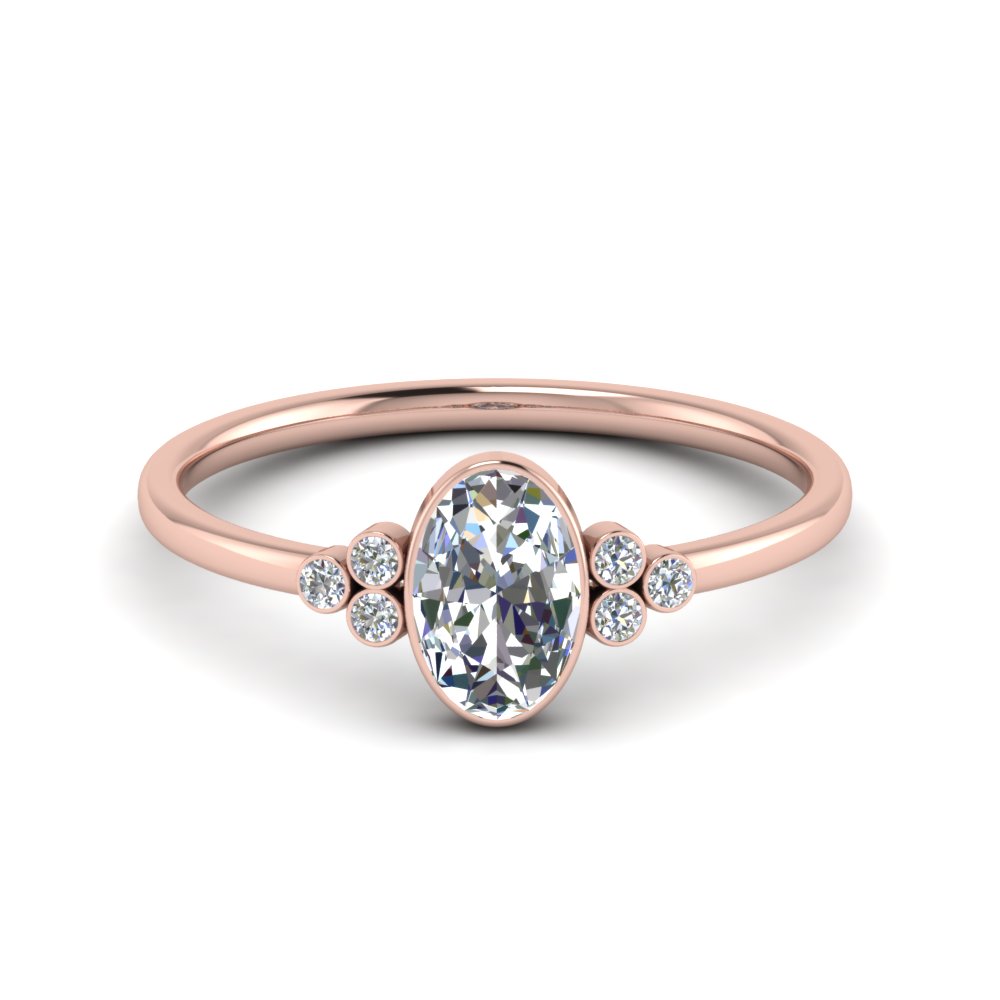 Oval Engagement Ring. Rose Gold Wedding Rings. High Quality