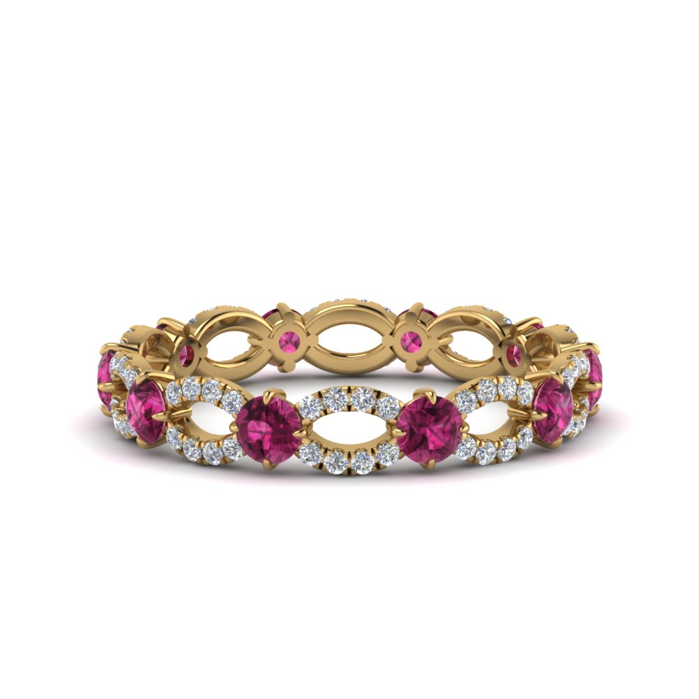 Vintage 1.50ct Pink Sapphire & 0.50 ct Diamond 18K Yellow Gold Over Drop Pendant 