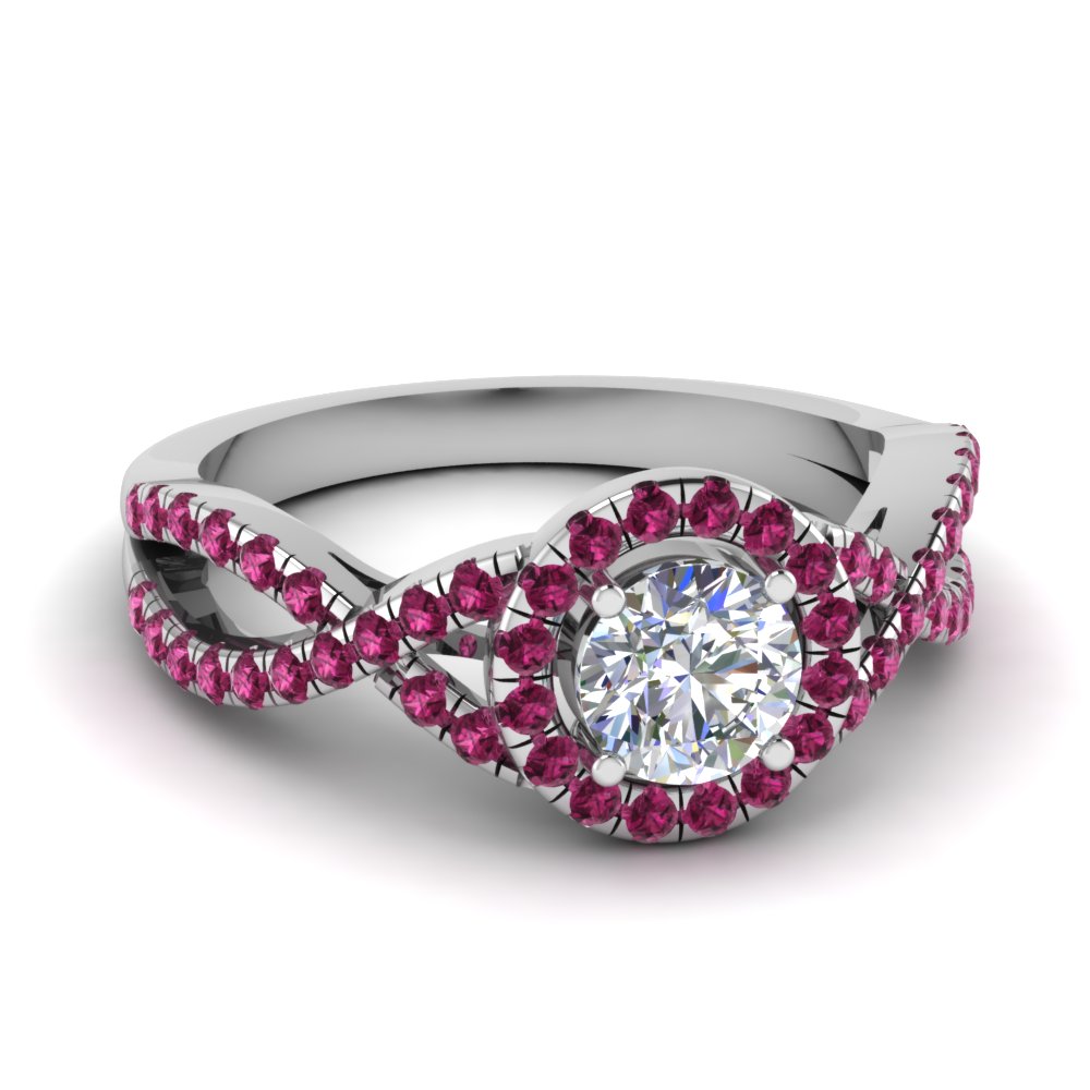 Pink Sapphire Split Shank  Rings