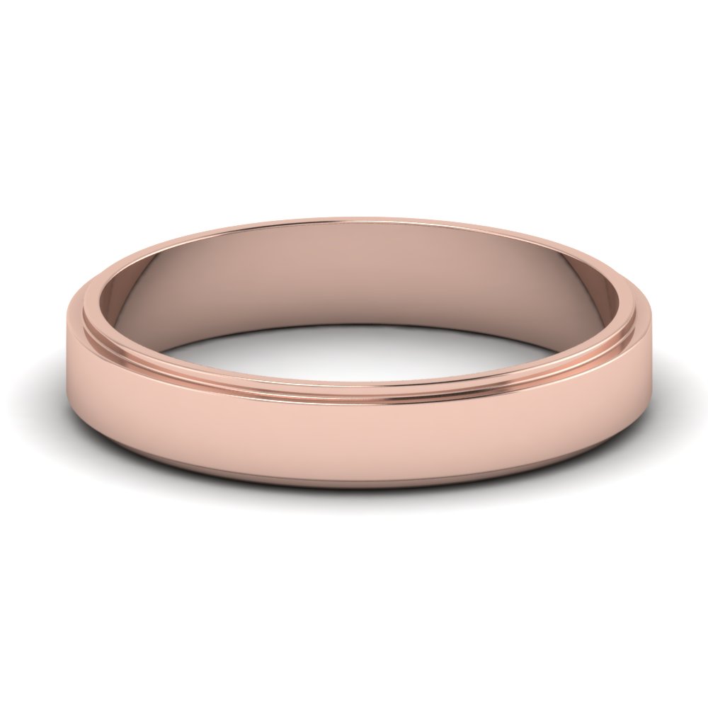  Plain  Womens Wedding  Band 4MM In 18K Rose  Gold  