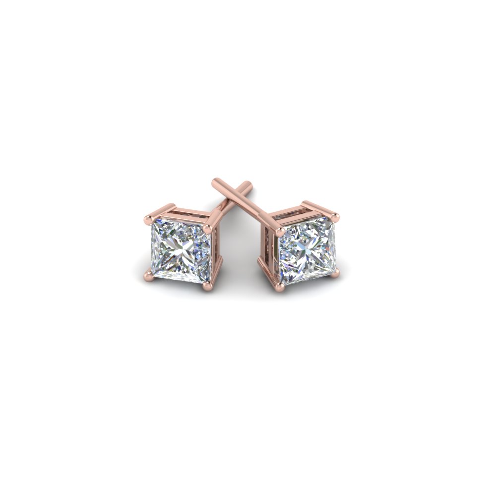 Princess Cut 2 Carat Diamond Earrings In 14k Rose Gold Fascinating Princess Cut 2 Carat Diamond Earrings In 14k Rose Gold Fdear4t Nl Rg Add To Cart Sku Fdear4pr1