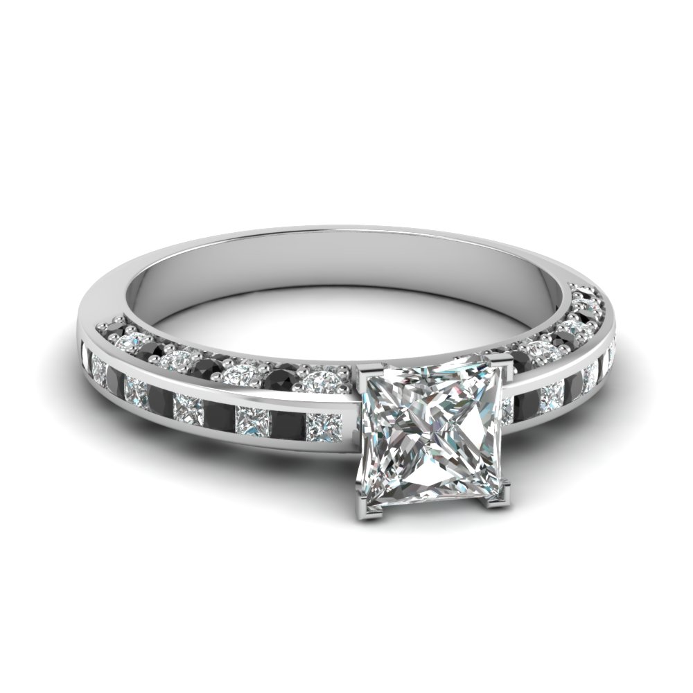 Princess Cut Black Diamond Ring